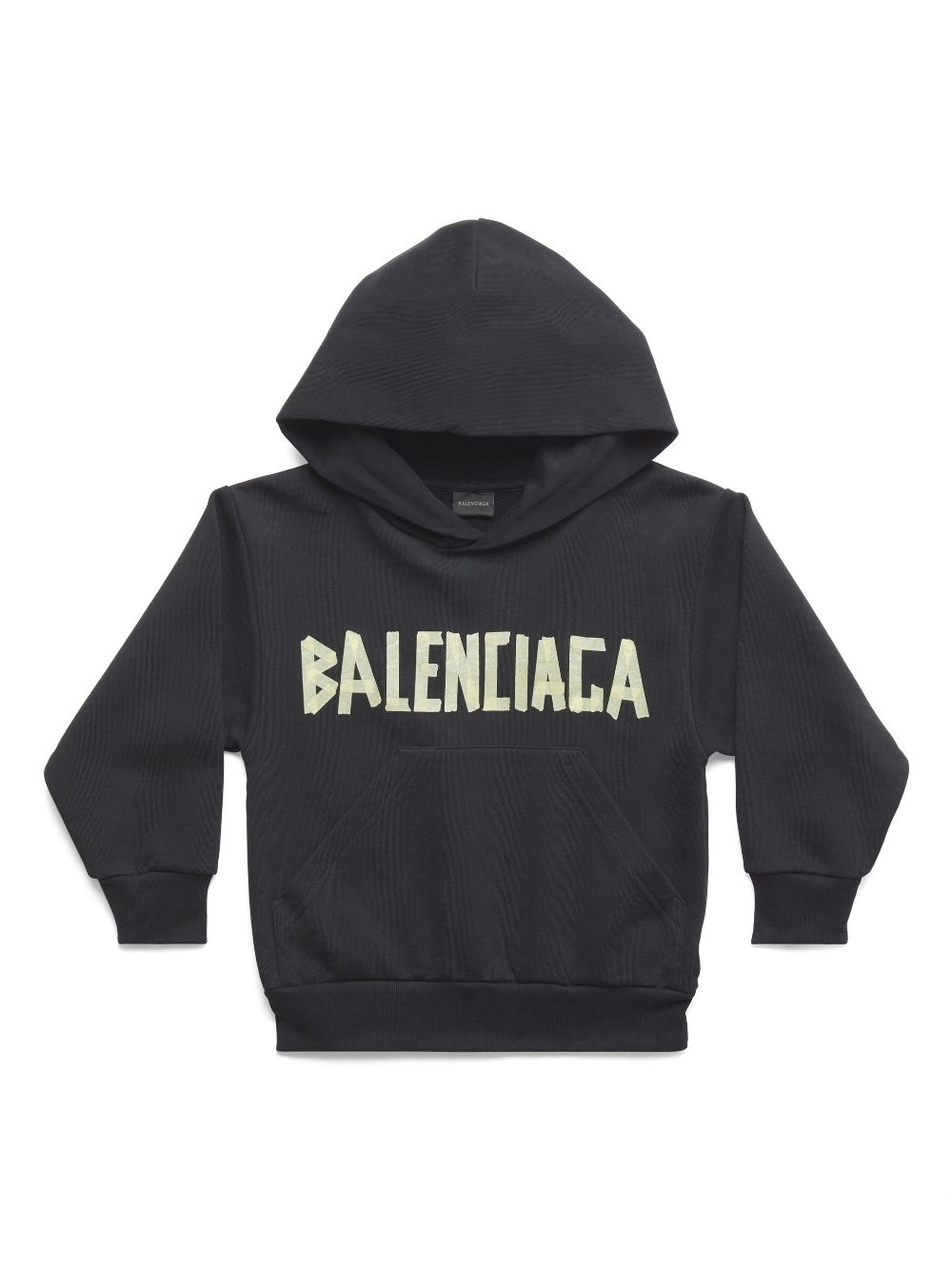 Balenciaga Kids logo-print cotton hoodie - Black