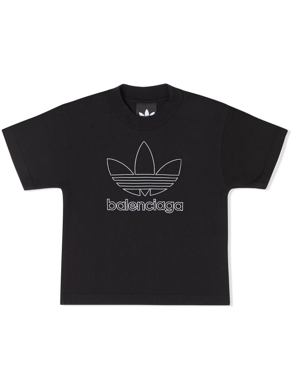 Balenciaga Kids x Adidas trefoil logo-print T-shirt - Black
