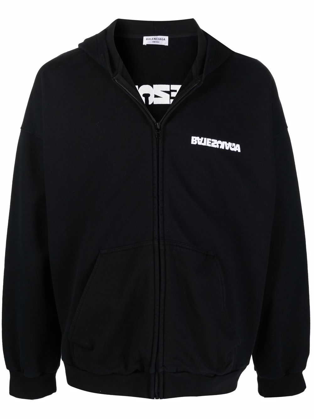 Balenciaga Turn Wide Fit zip-up hoodie - Black