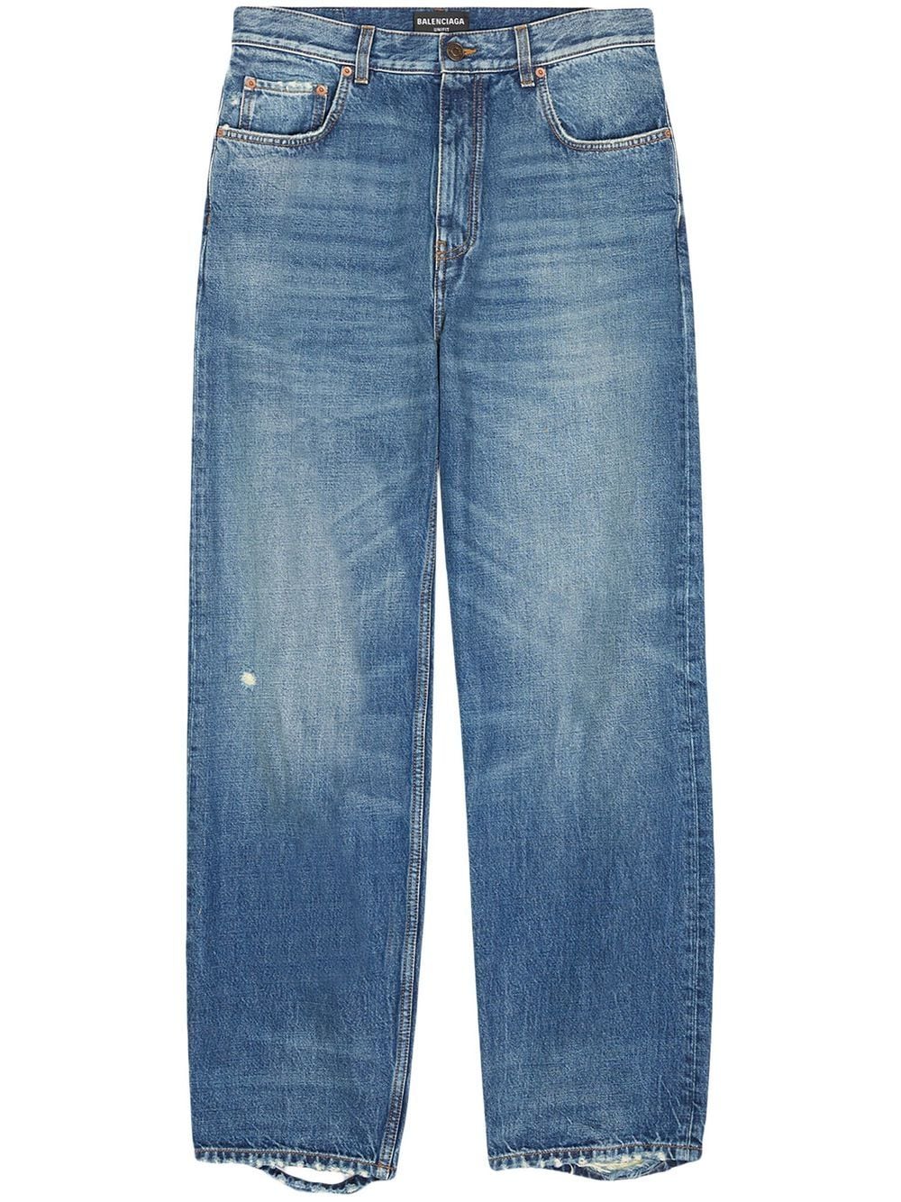 Balenciaga distressed straight-leg jeans - Blue