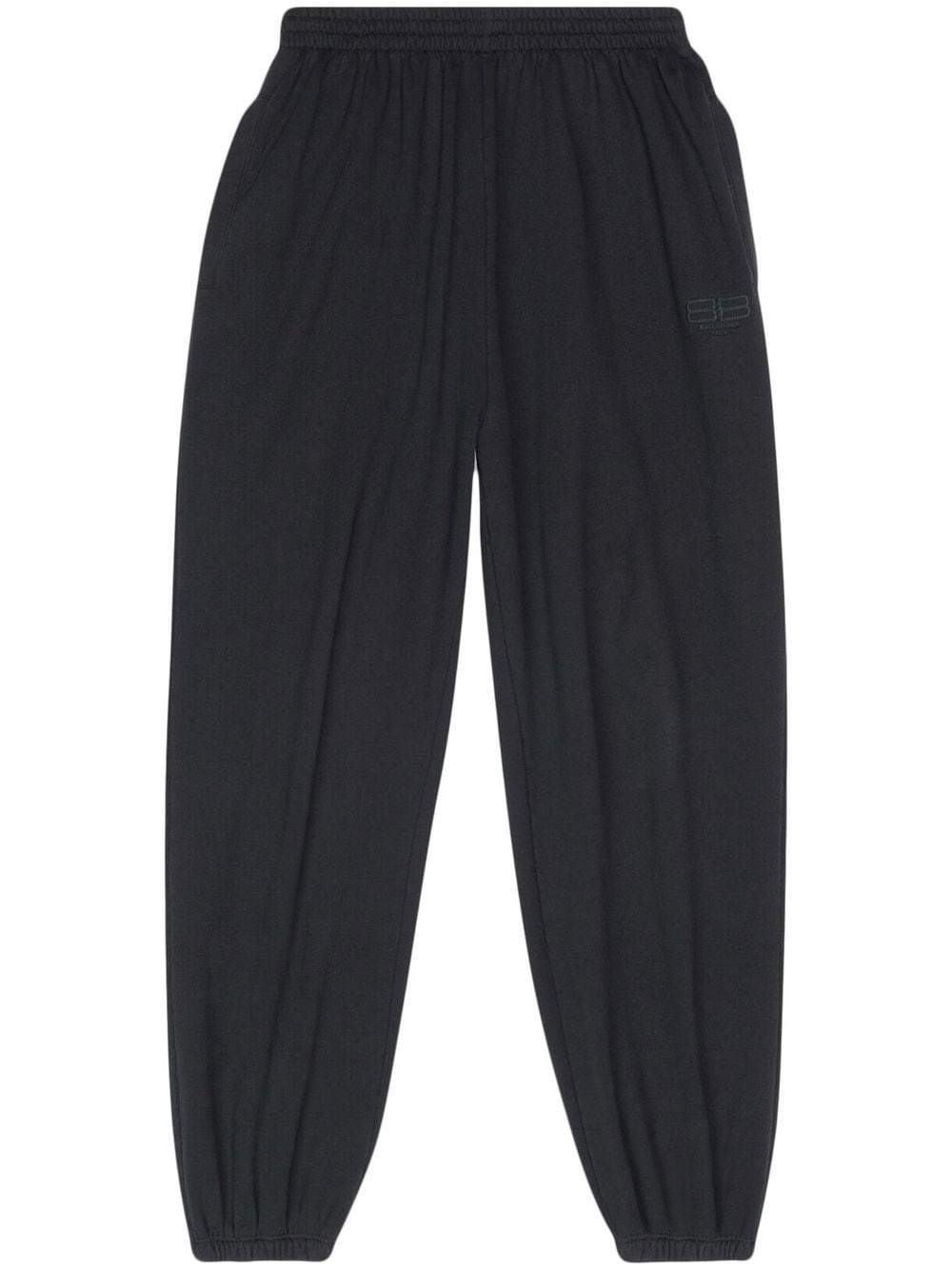 Balenciaga embroidered-logo slip-on track pants - Black