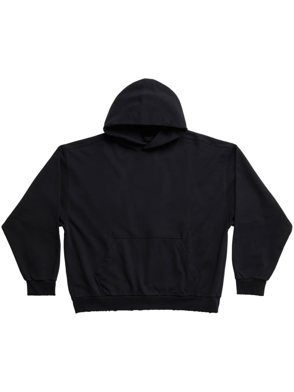 Balenciaga logo cotton hoodie - 9034 -WASHED BLACK/WHITE