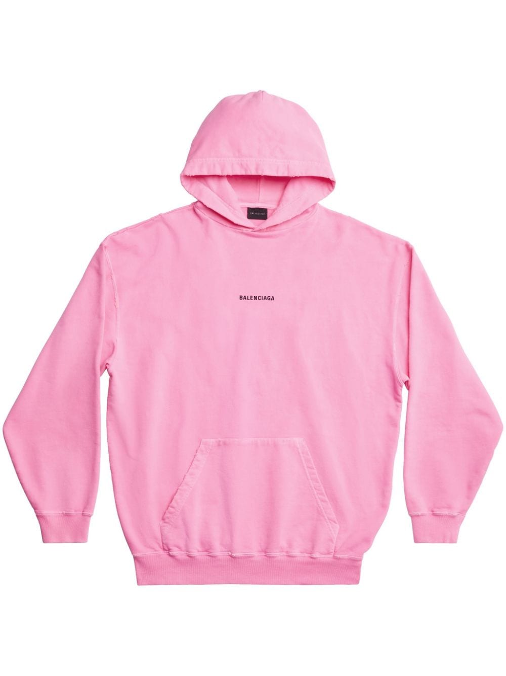 Balenciaga logo-embroidered cotton hoodie - Pink