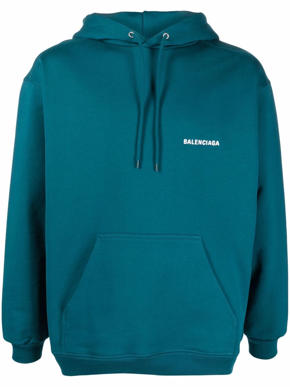 Balenciaga logo-embroidered hoodie - Blue