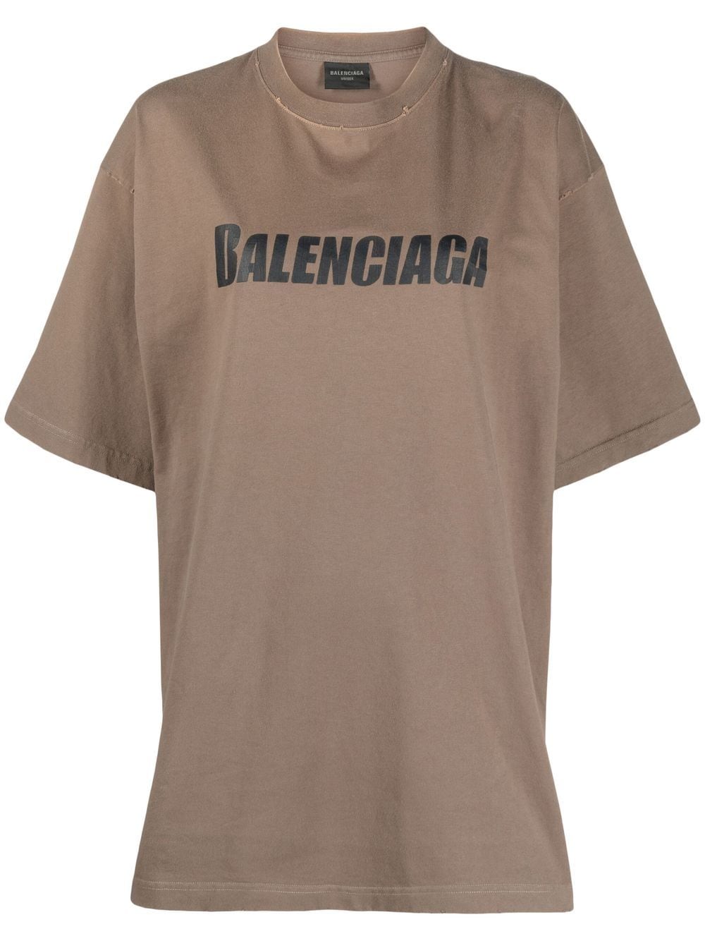 Balenciaga logo-print cotton T-shirt - Brown