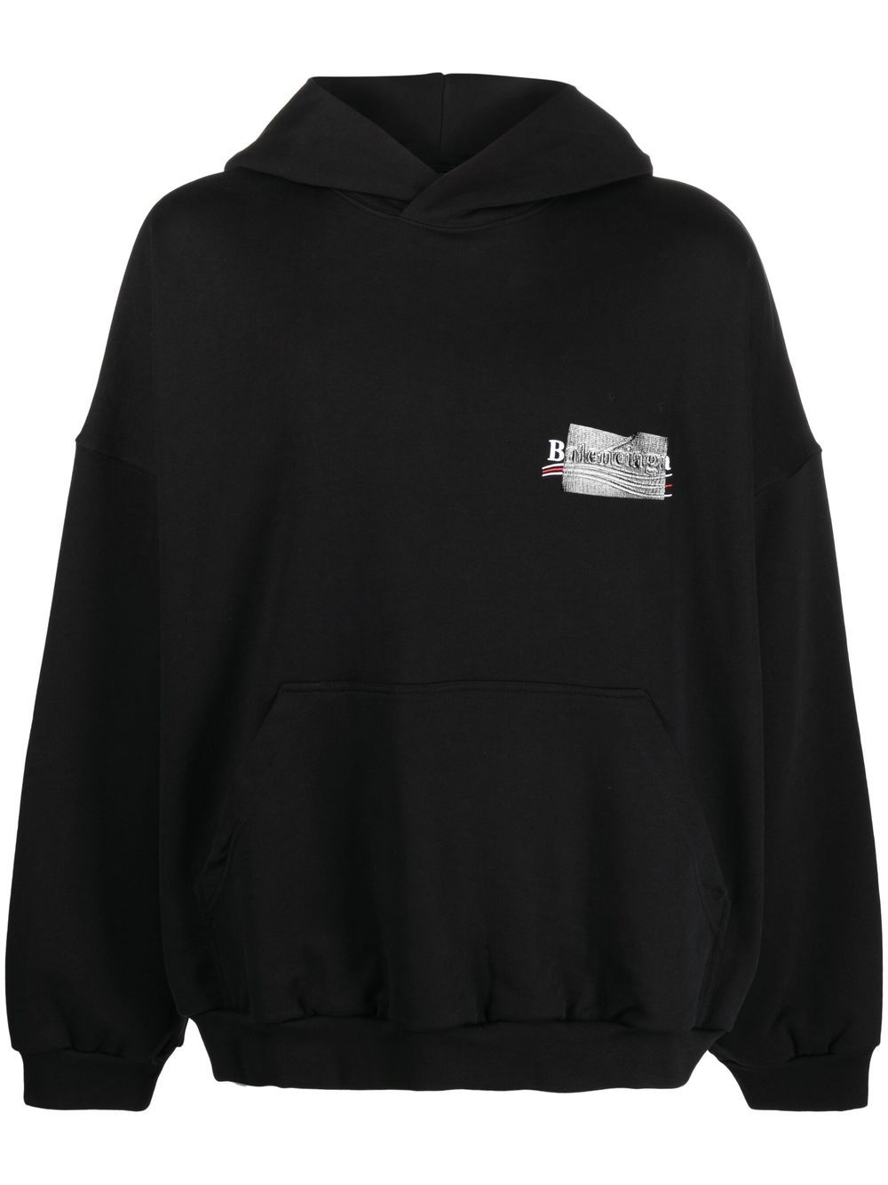 Balenciaga logo-print hoodie - Black