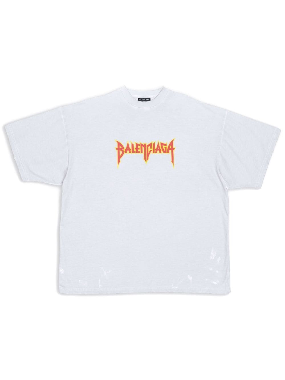 Balenciaga oversized metal logo T-shirt - White