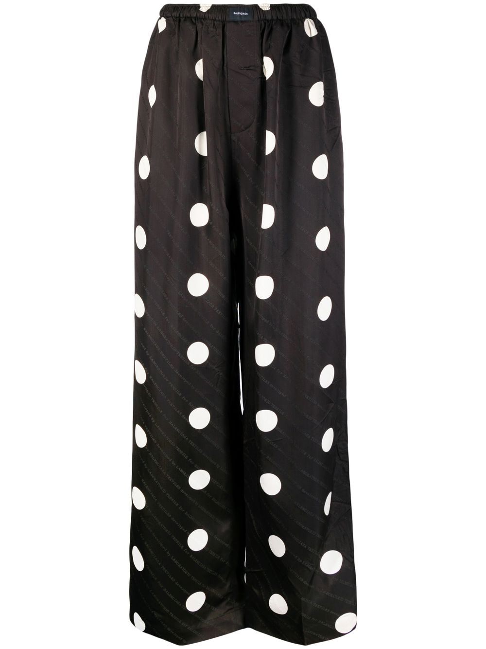 Balenciaga polka-dot wide leg trousers - Black