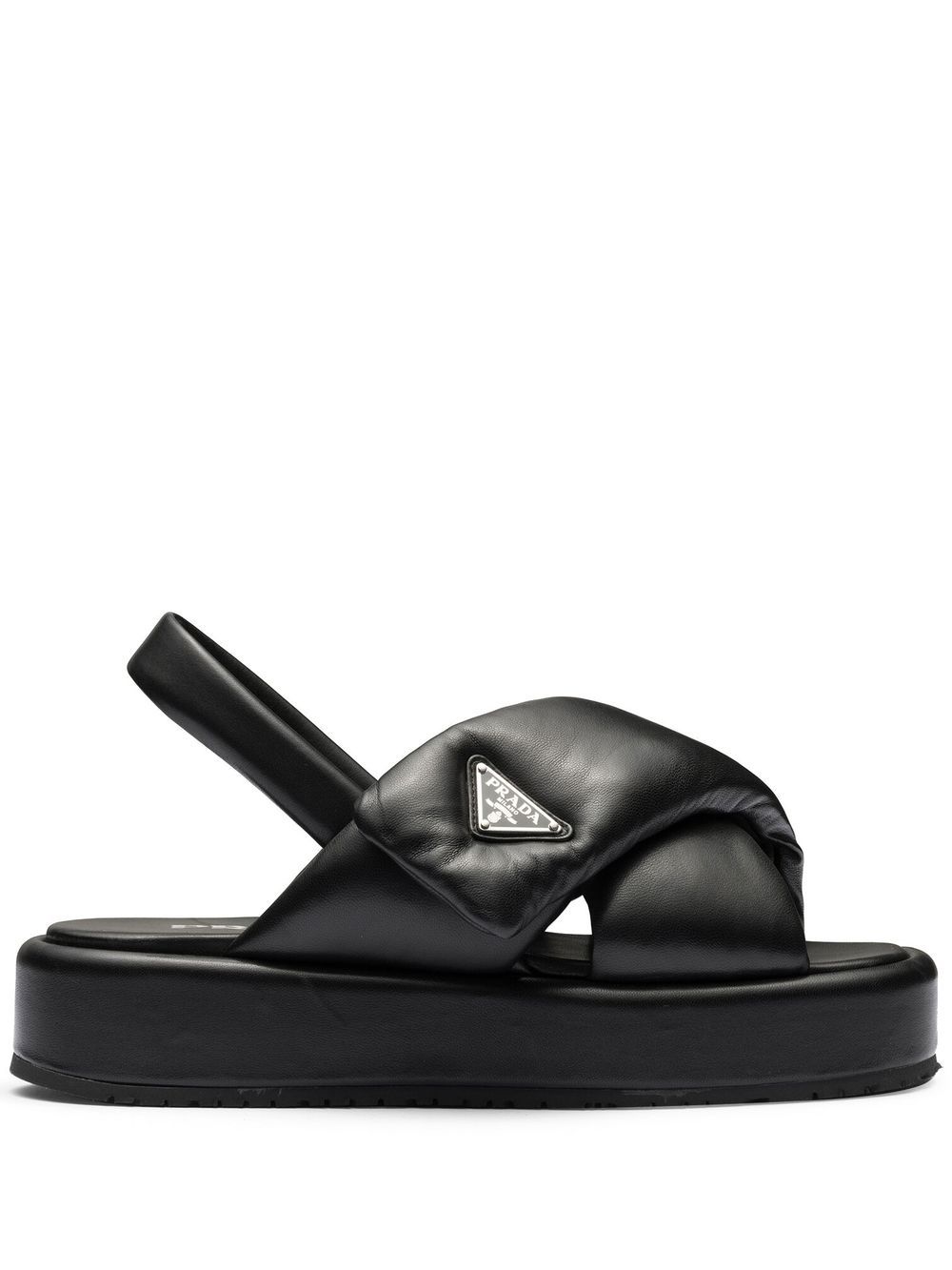 Prada Soft padded nappa leather sandals - Black