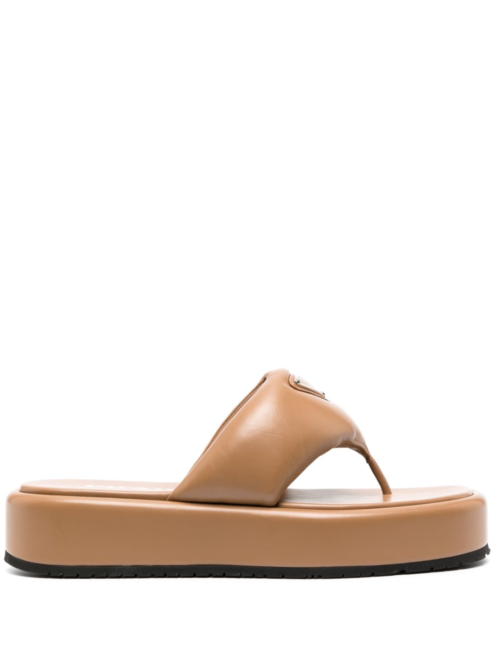 Prada Soft padded nappa leather sandals - Brown