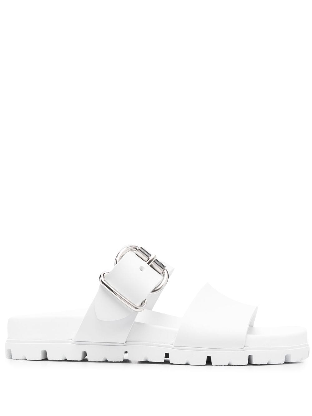 Prada double-strap buckled sandals - White