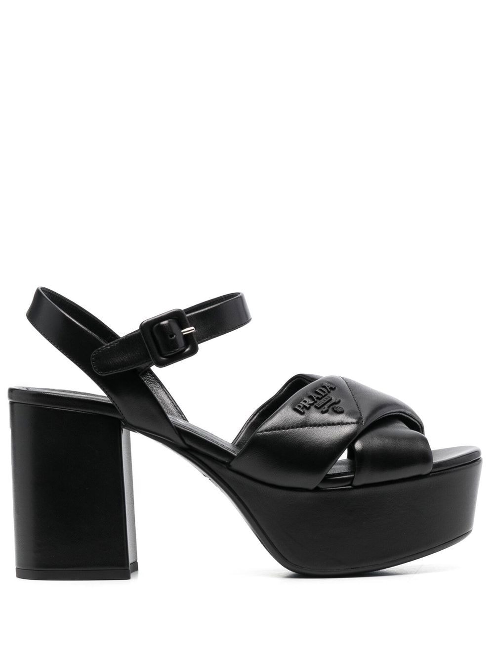 Prada quilted platform sandals - Black