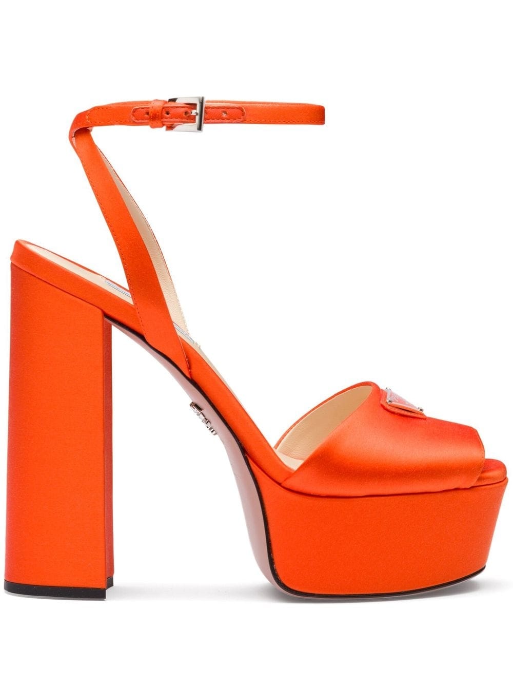 Prada satin platform sandals - Orange