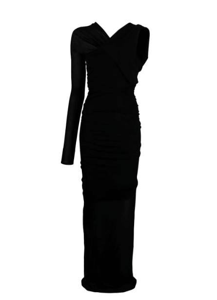 Saint Laurent semi-sheer one-sleeve long dress £2,500