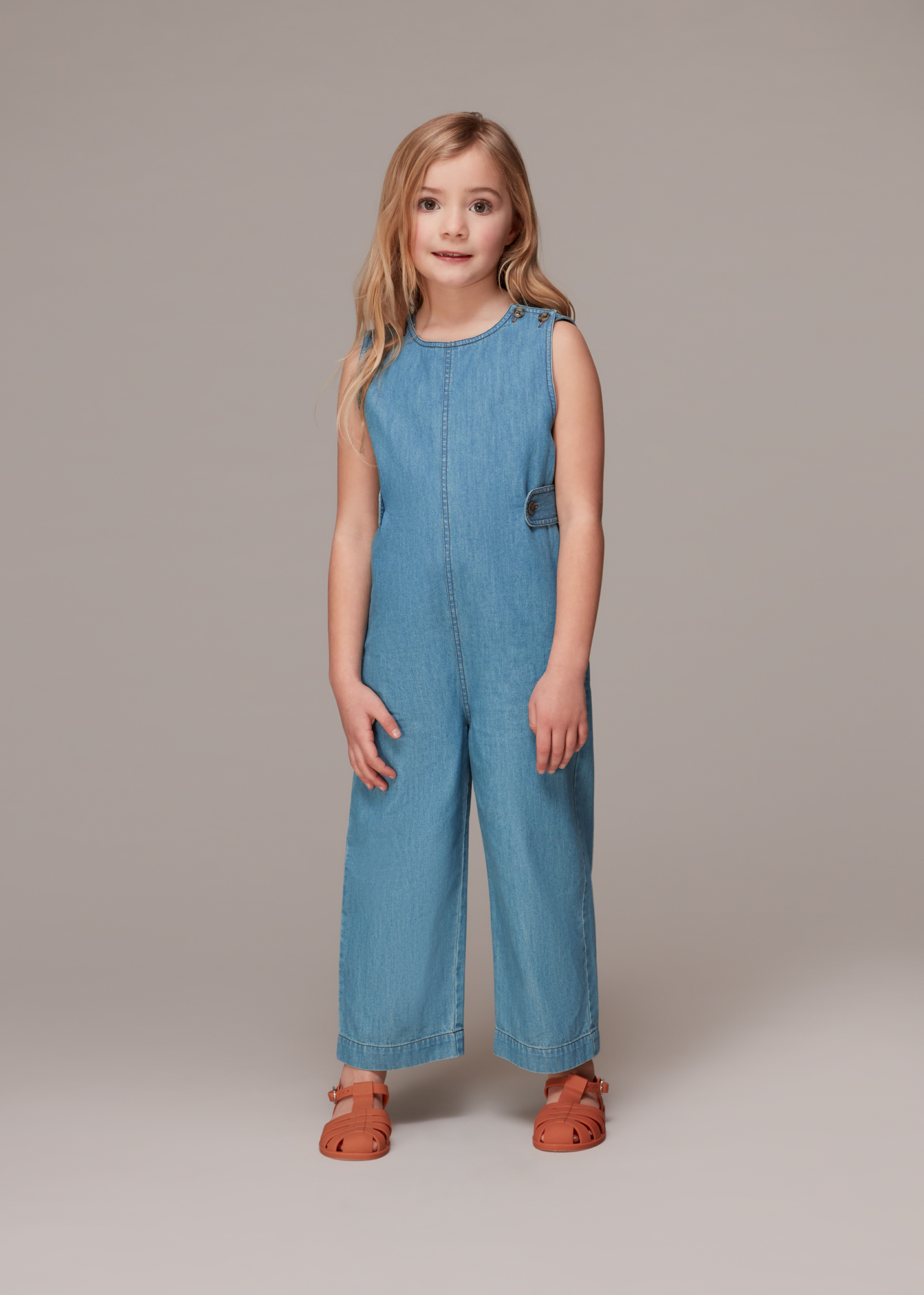 Whistles Kids Chambray Sydney Jumpsuit