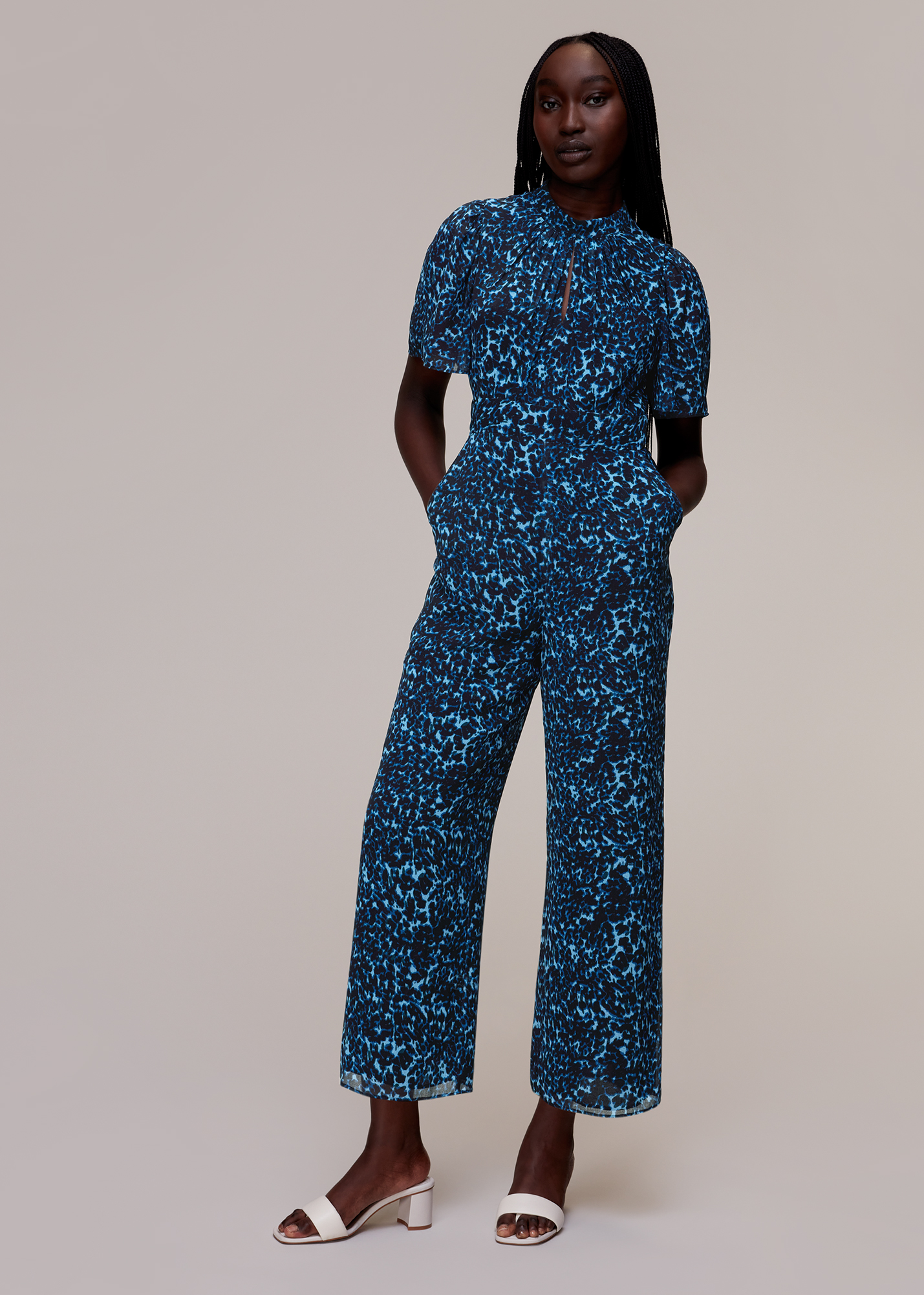 Whistles Women's Brushed Leopard Print Jumpsuit