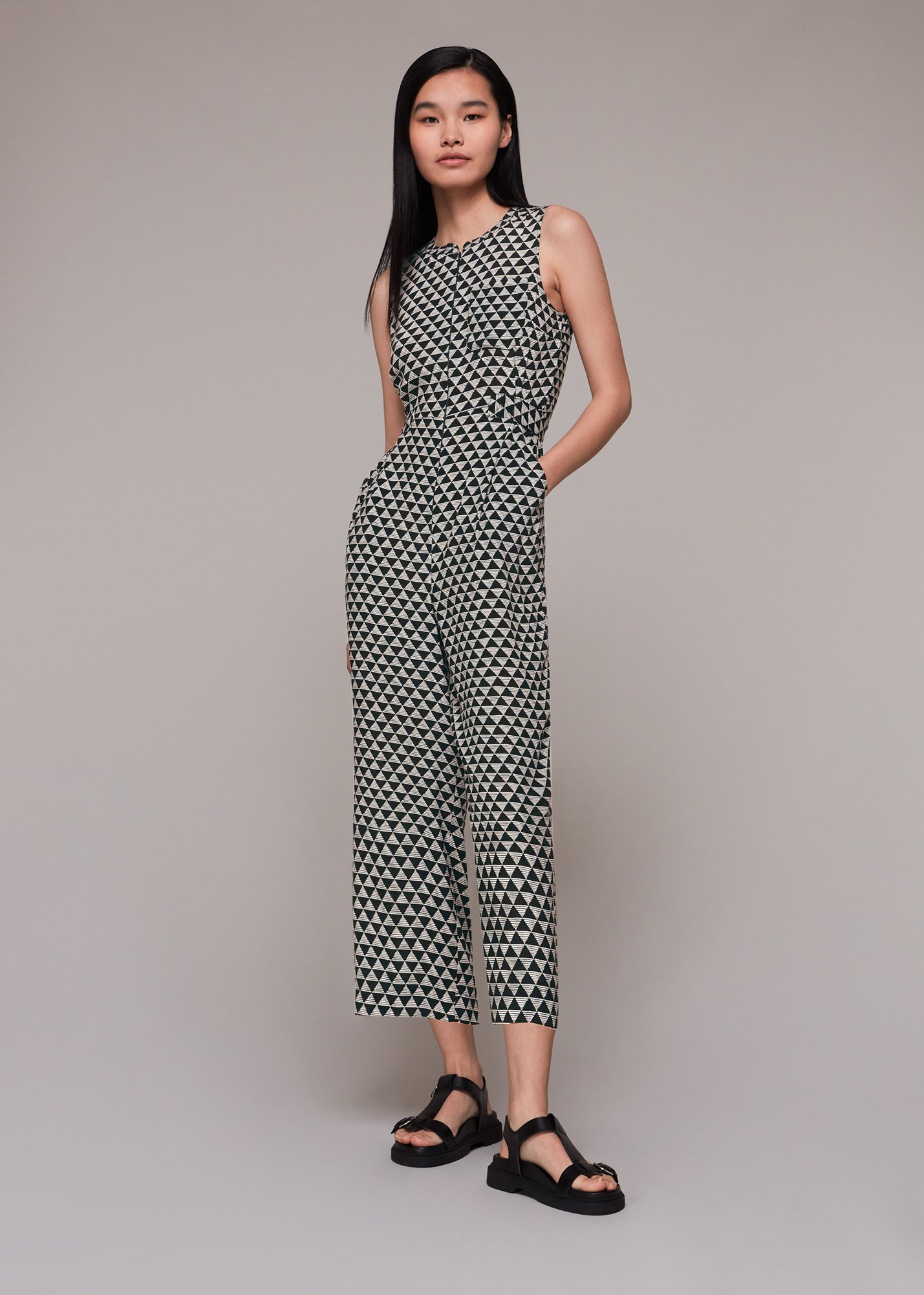 Whistles Women's Triangle Checkerboard Jumpsuit
