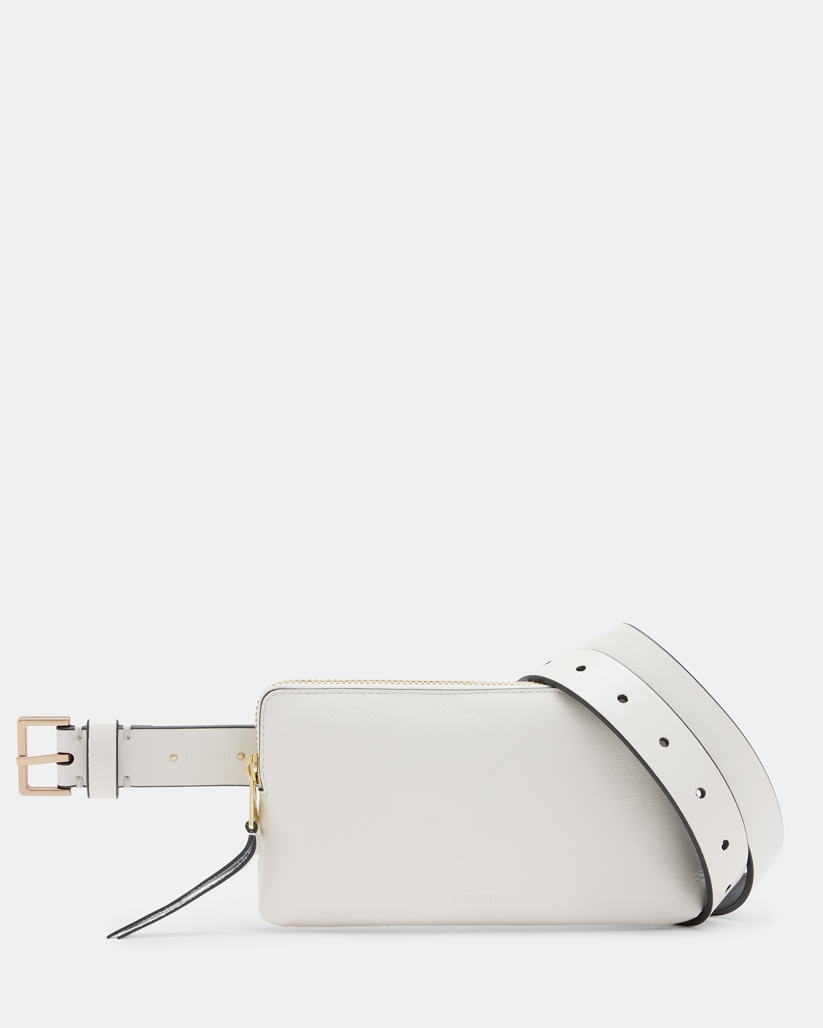 AllSaints ROE WHITE Lila Women's Leather Bag Belt, Size: S/M