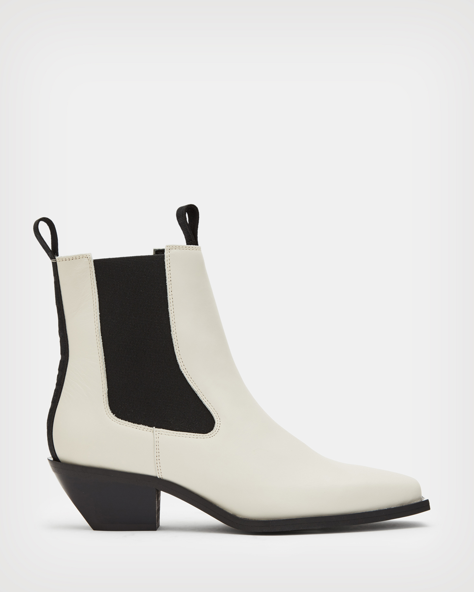 AllSaints Women's Vally Leather Boots, Stone White, Size: UK 3/US 6/EU 36