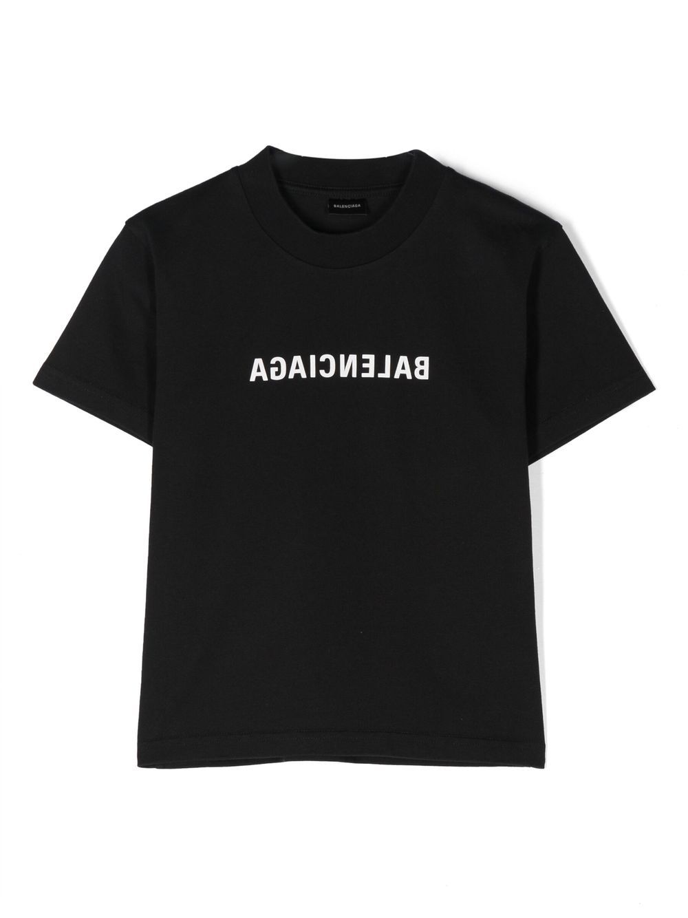 Balenciaga Kids reversed-logo print cotton T-Shirt - Black