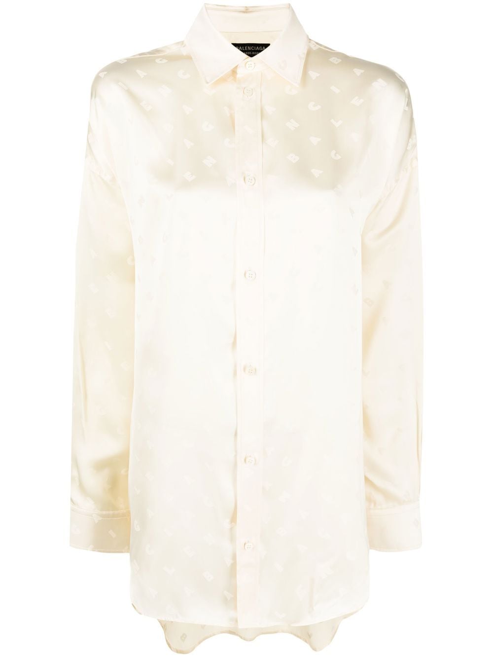 Balenciaga logo-print long-sleeve shirt - Neutrals
