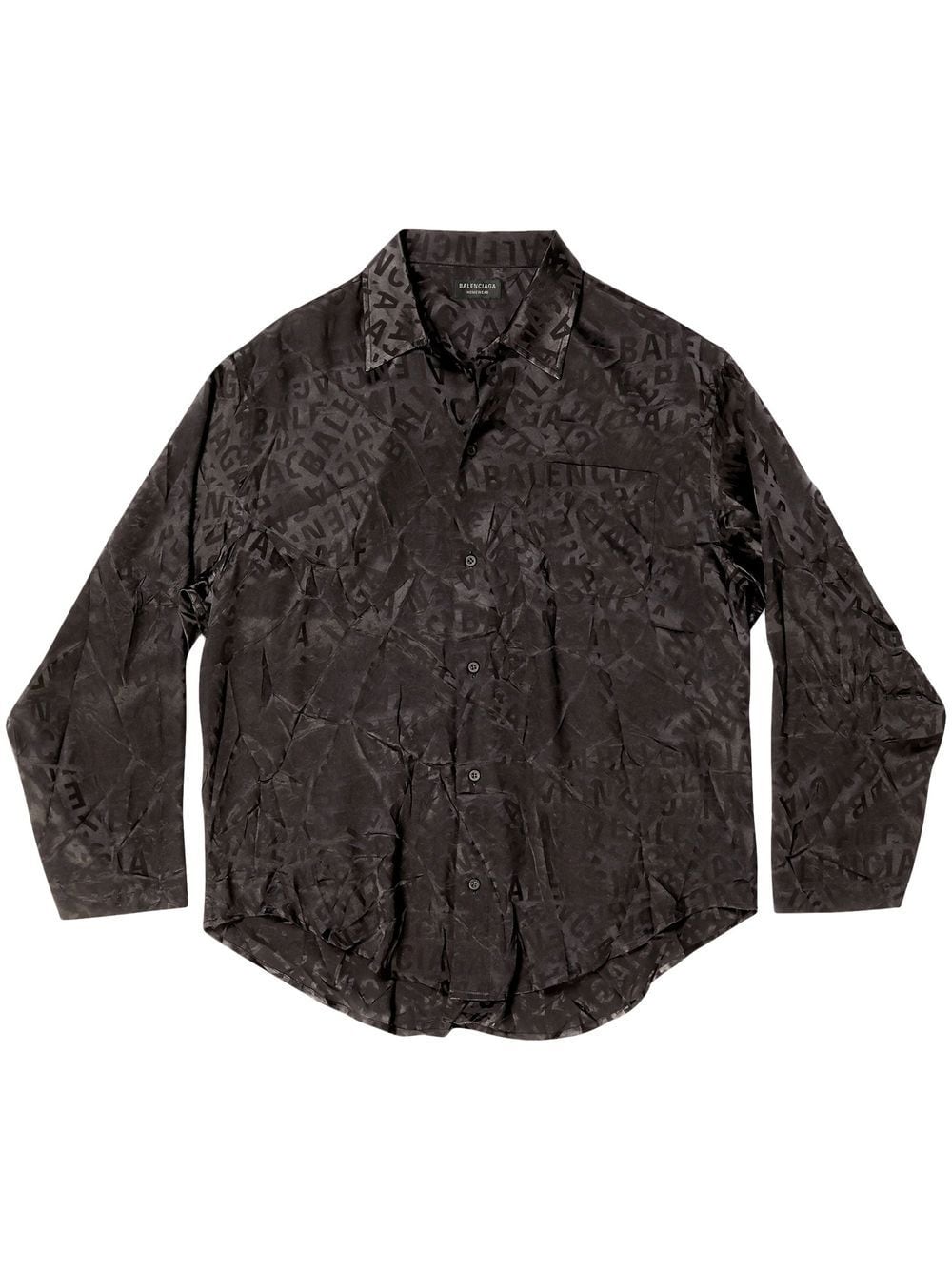 Balenciaga long-print silk shirt - Black