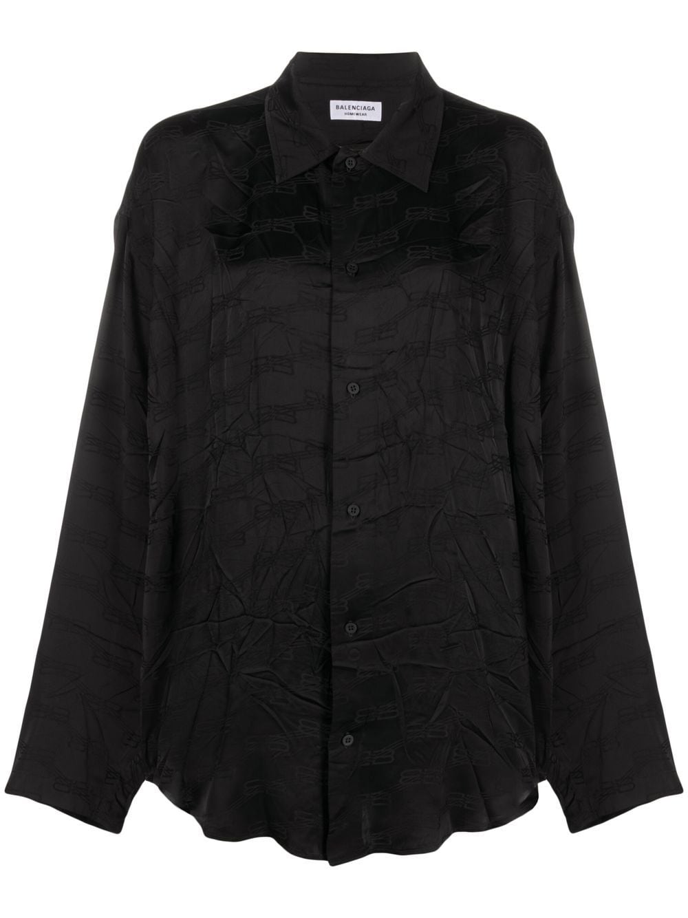 Balenciaga long-sleeve jacquard-logo shirt - Black