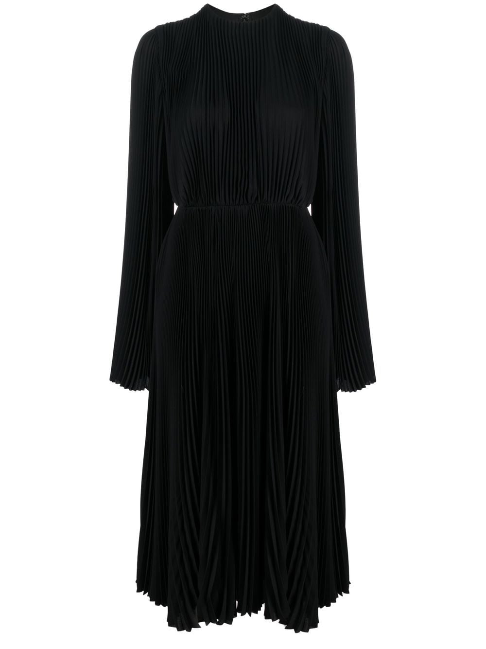 Balenciaga pleated long-sleeved dress - Black