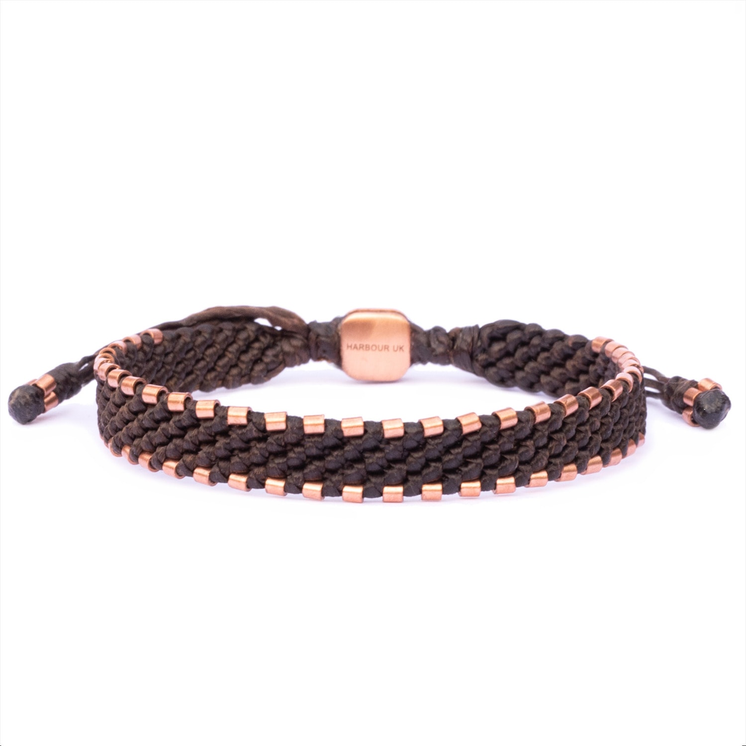 Brown Cord & Solid Copper Bracelet For Men - Brown Harbour UK Bracelets