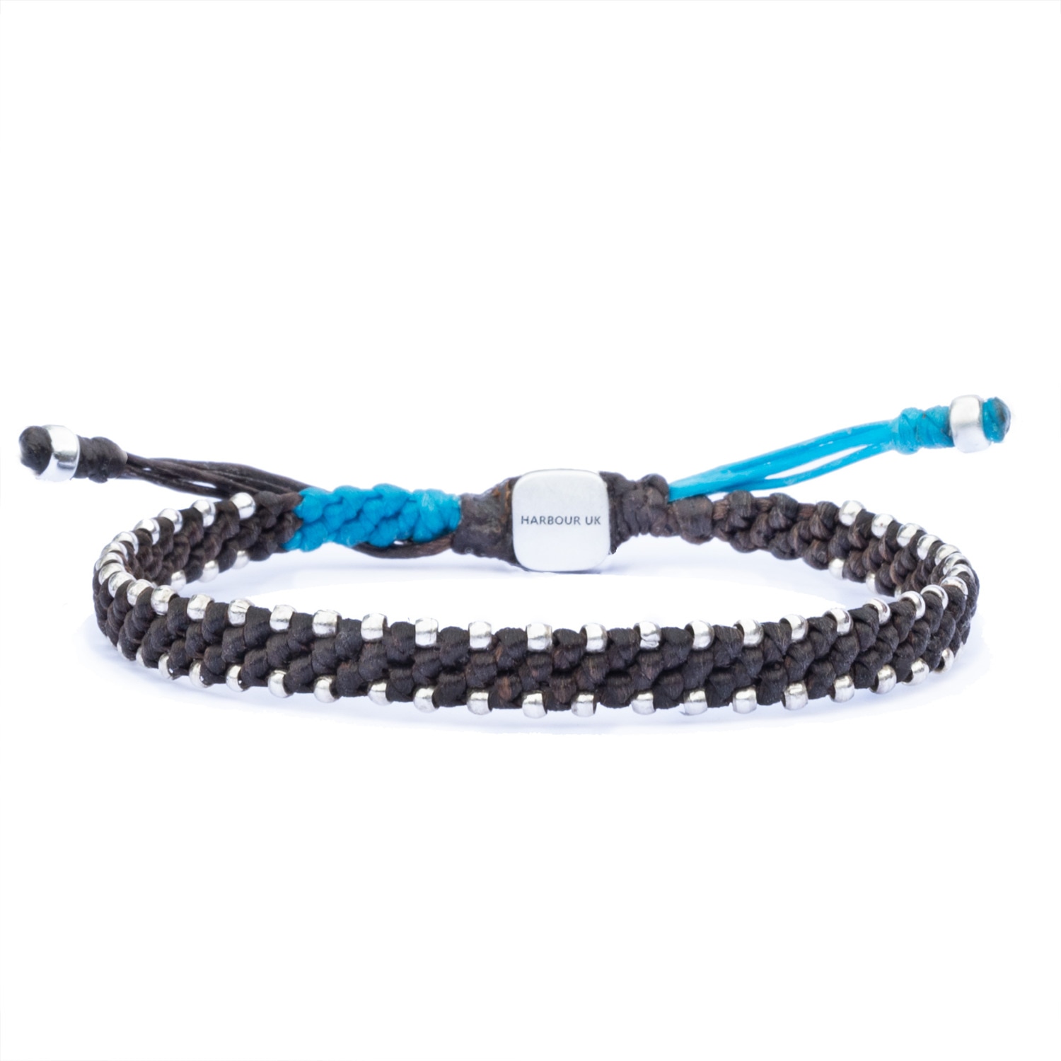 Brown & Blue Rope & Silver Bracelet For Men - Multicolour Harbour UK Bracelets