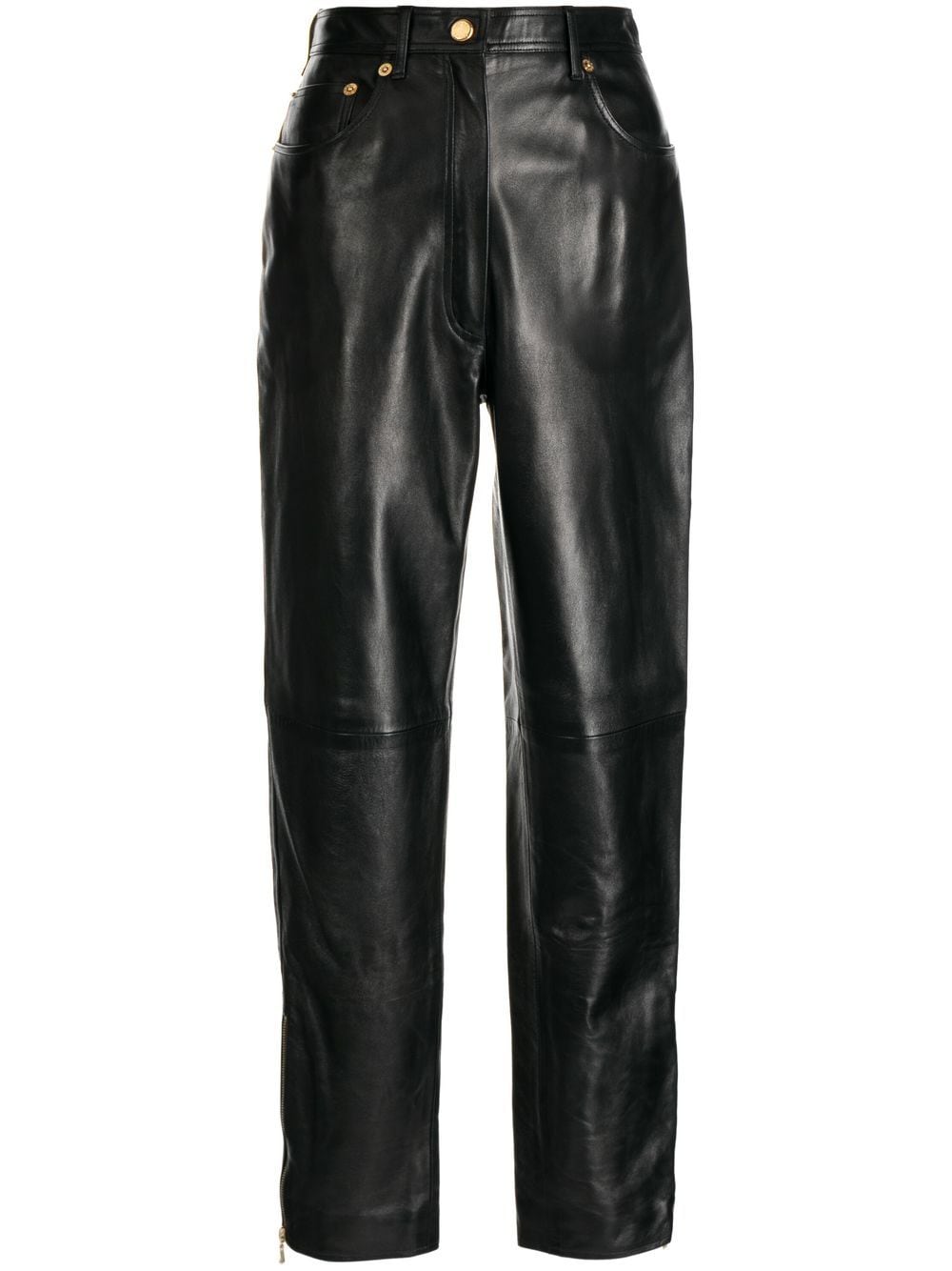 CHANEL Pre-Owned 1990-2000s leather trousers - Black - Modafirma