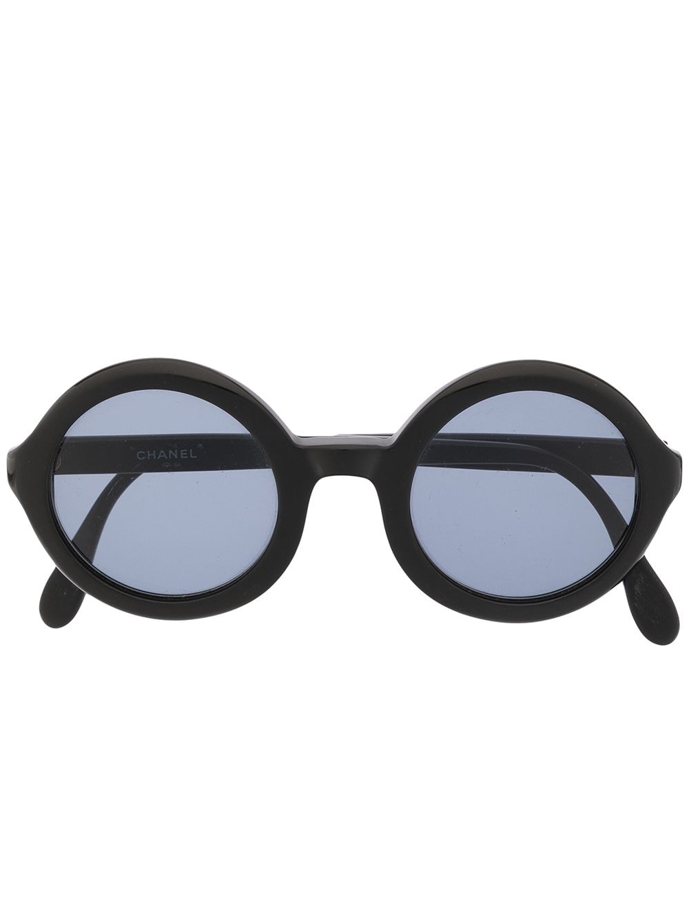 CHANEL Pre-Owned 1990s CC logo round-frame sunglasses - Black