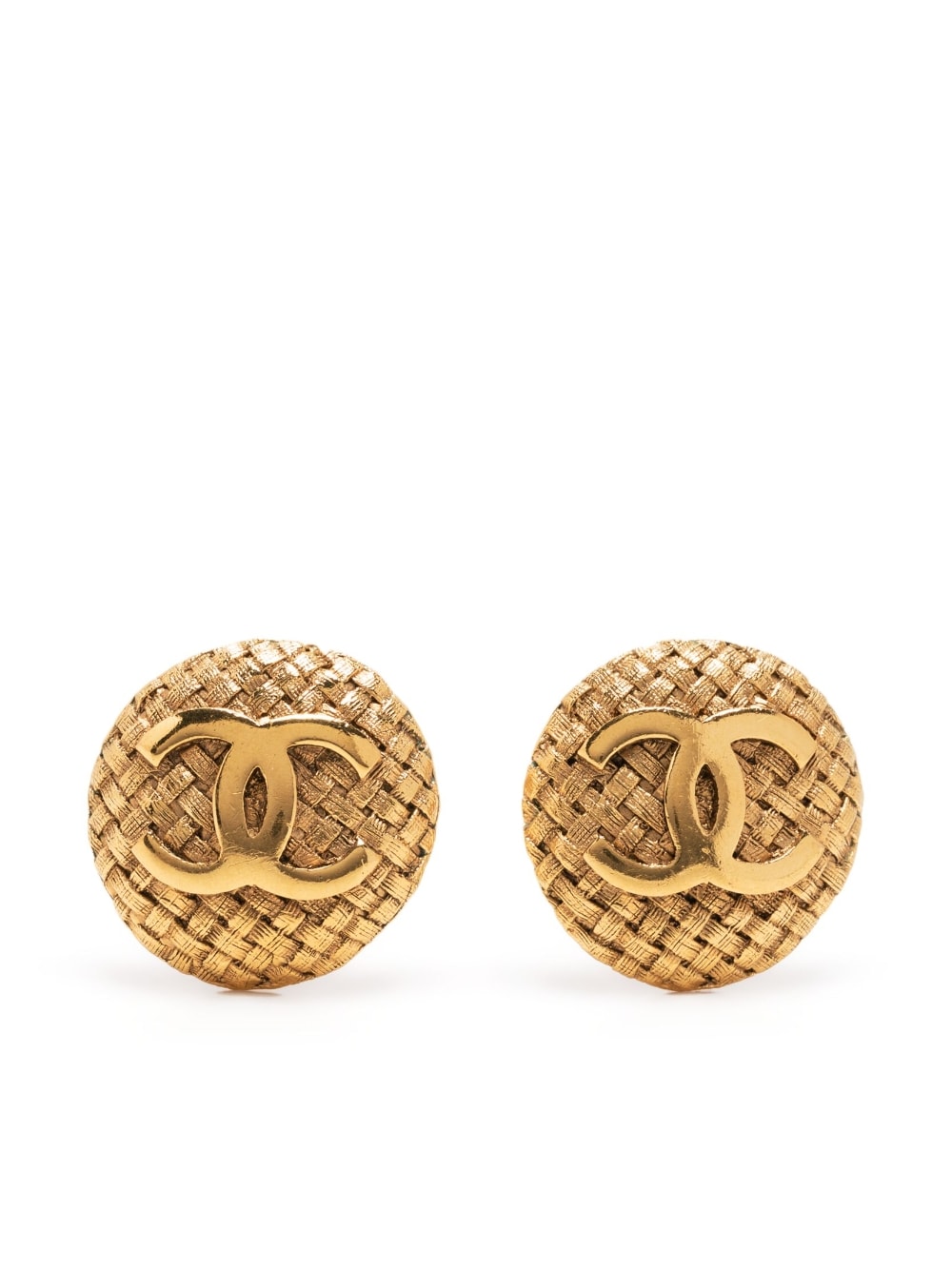 CHANEL Pre-Owned 1994 pre-owned gold-plated CC clip-on earrings