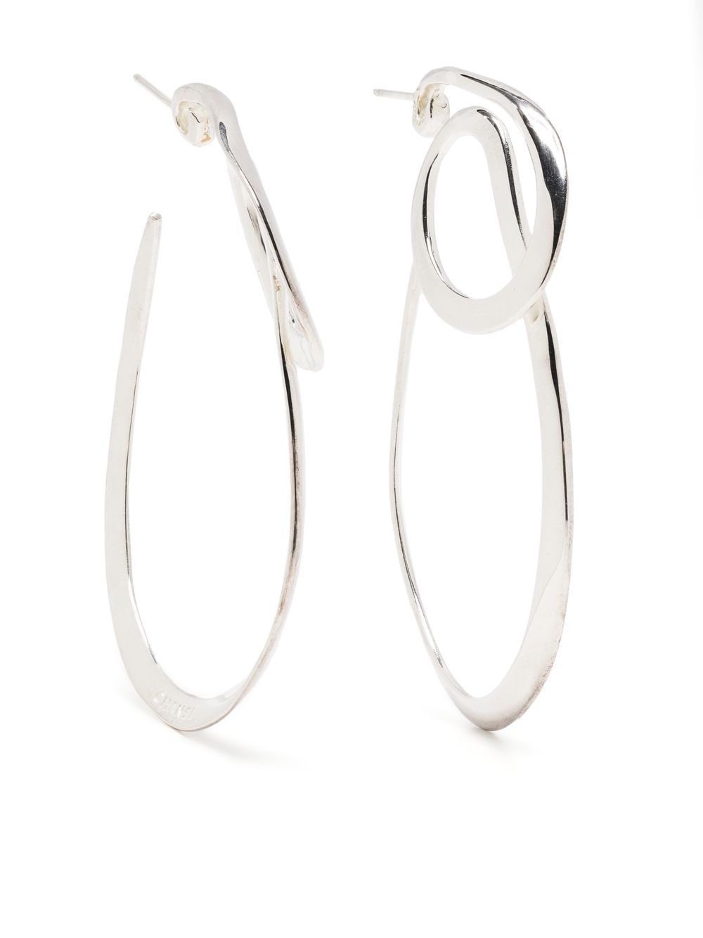 CHANEL Pre-Owned 2010 C hoop earrings - Silver