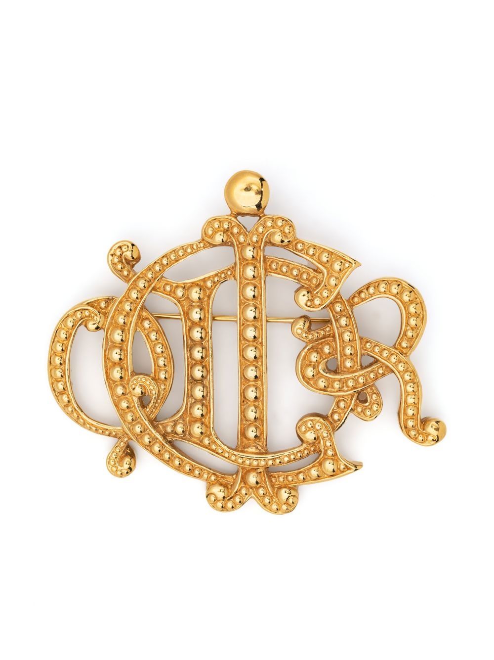 CHANEL Pre-Owned pre-owned CD studded brooch - Gold