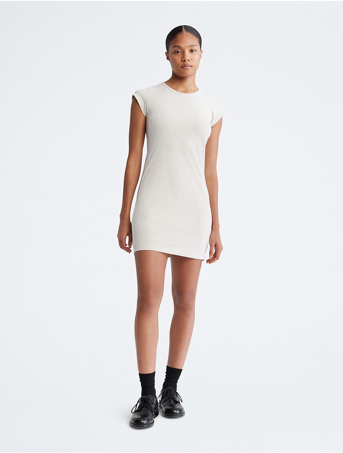 Calvin Klein Women's Archive Logo Baby T-Shirt Dress - Neutral - XS