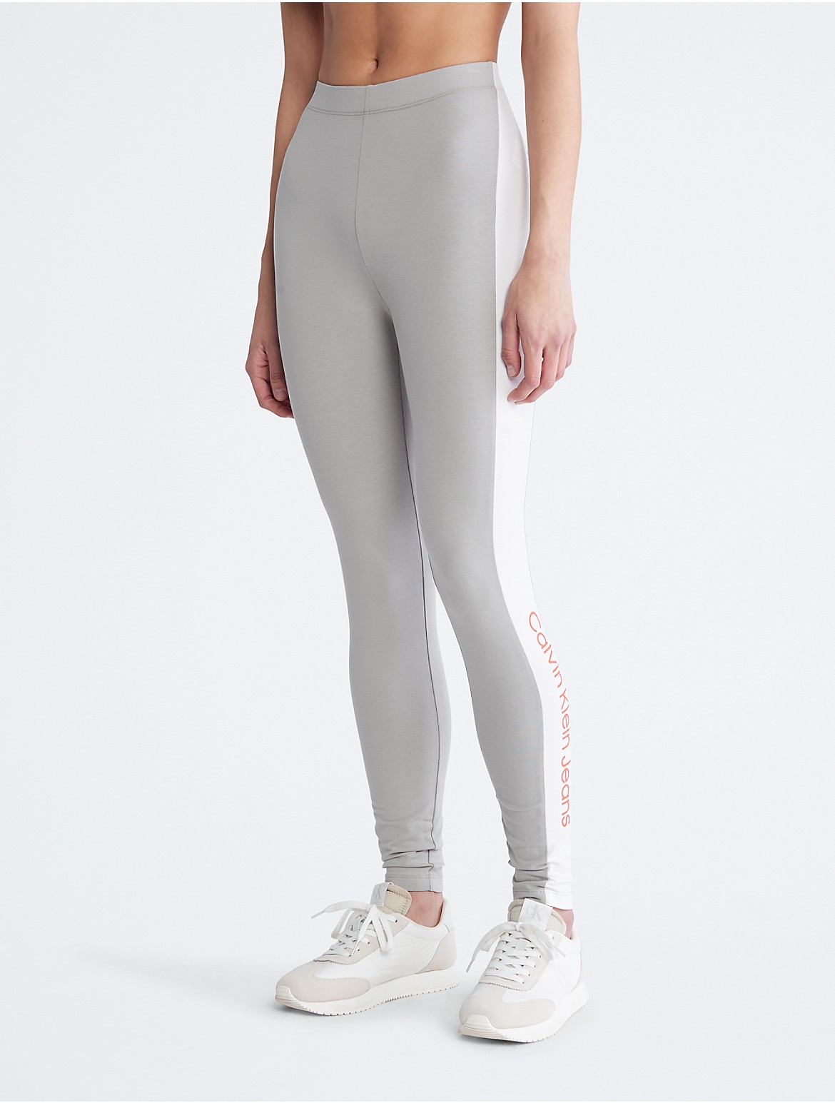 Calvin Klein Women's Colorblock Slim Fit Leggings - White - XS