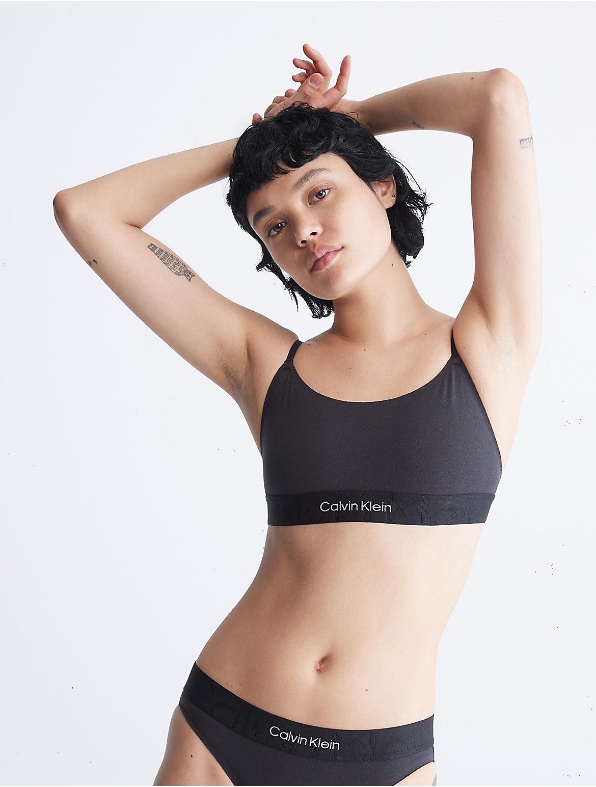 Calvin Klein Women's Embossed Icon Unlined Bralette - Black - S
