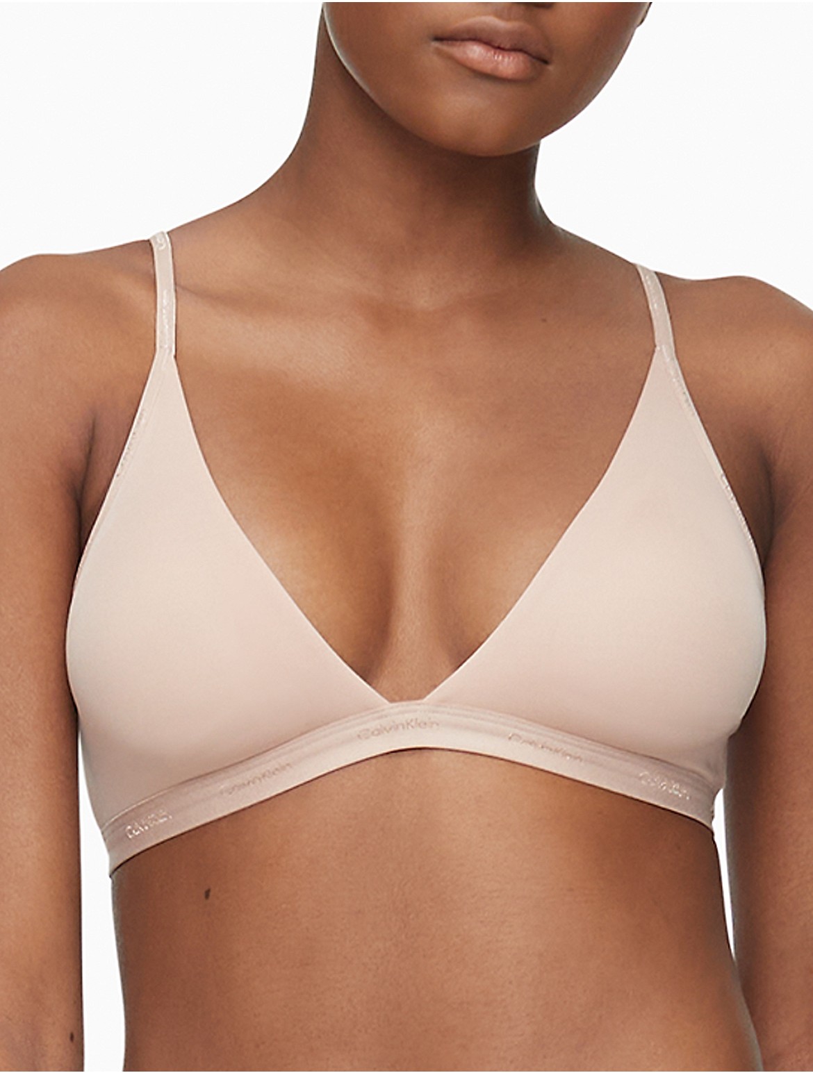 Calvin Klein Women's Form to Body Natural Lightly Lined Triangle Bralette - Neutral - XS