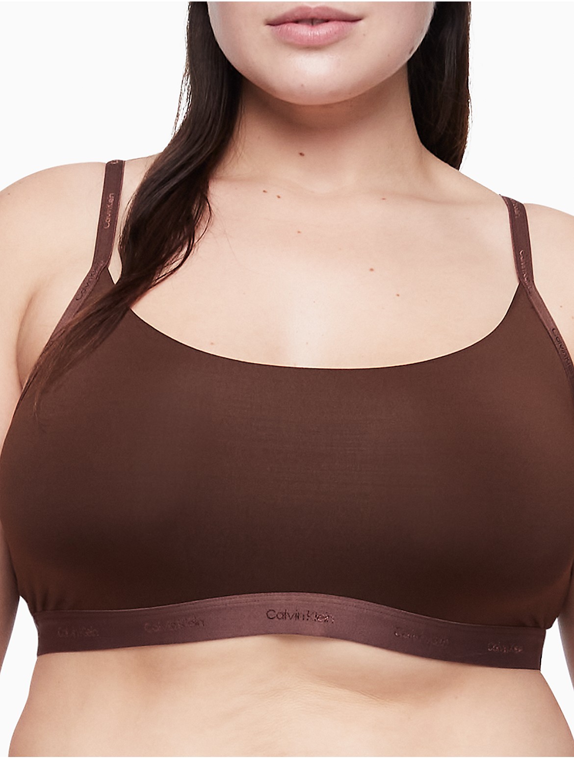 Calvin Klein Women's Form to Body Natural Plus Unlined Bralette - Brown - 1X