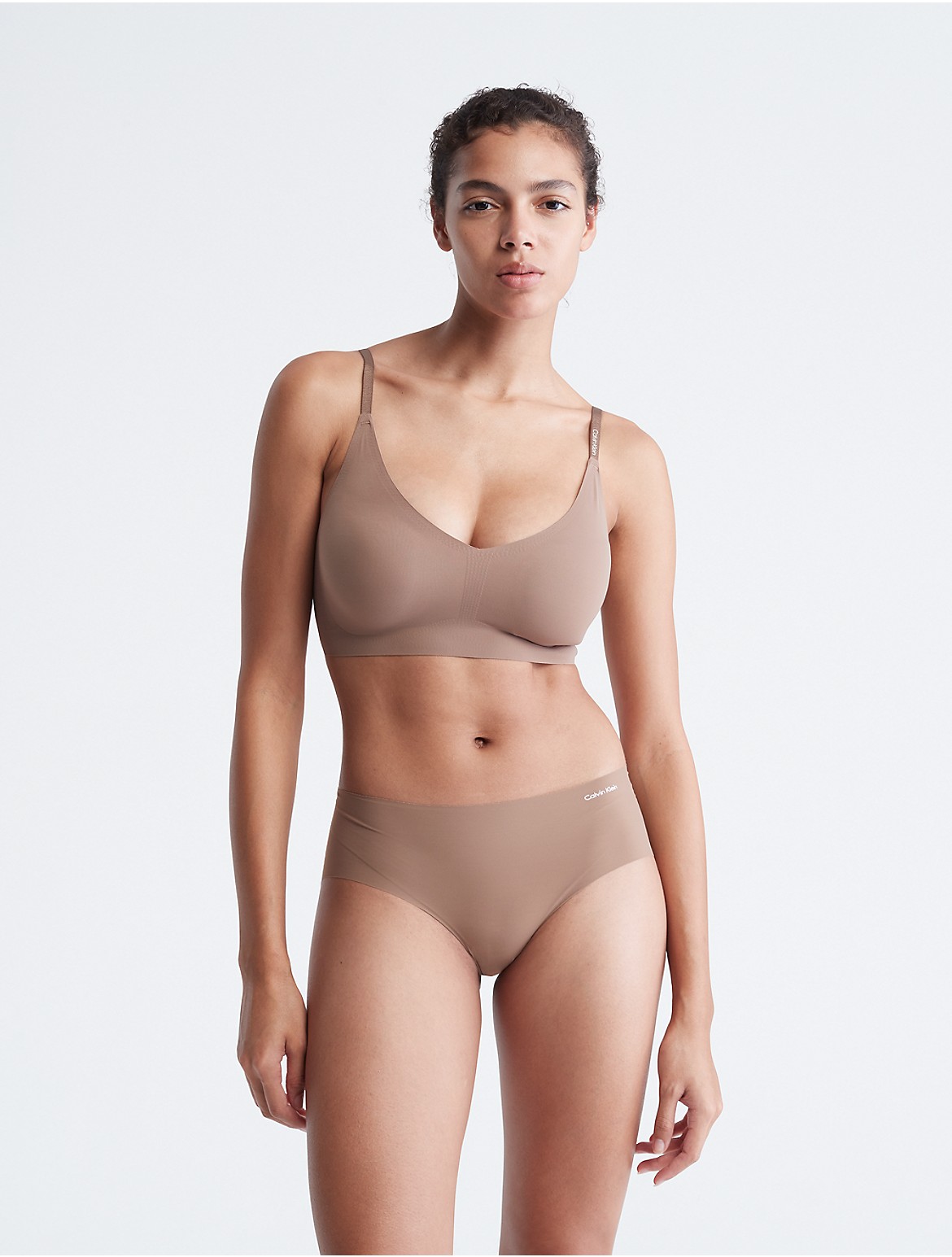 Calvin Klein Women's Invisibles Lightly Lined Triangle Bralette - Brown - XS