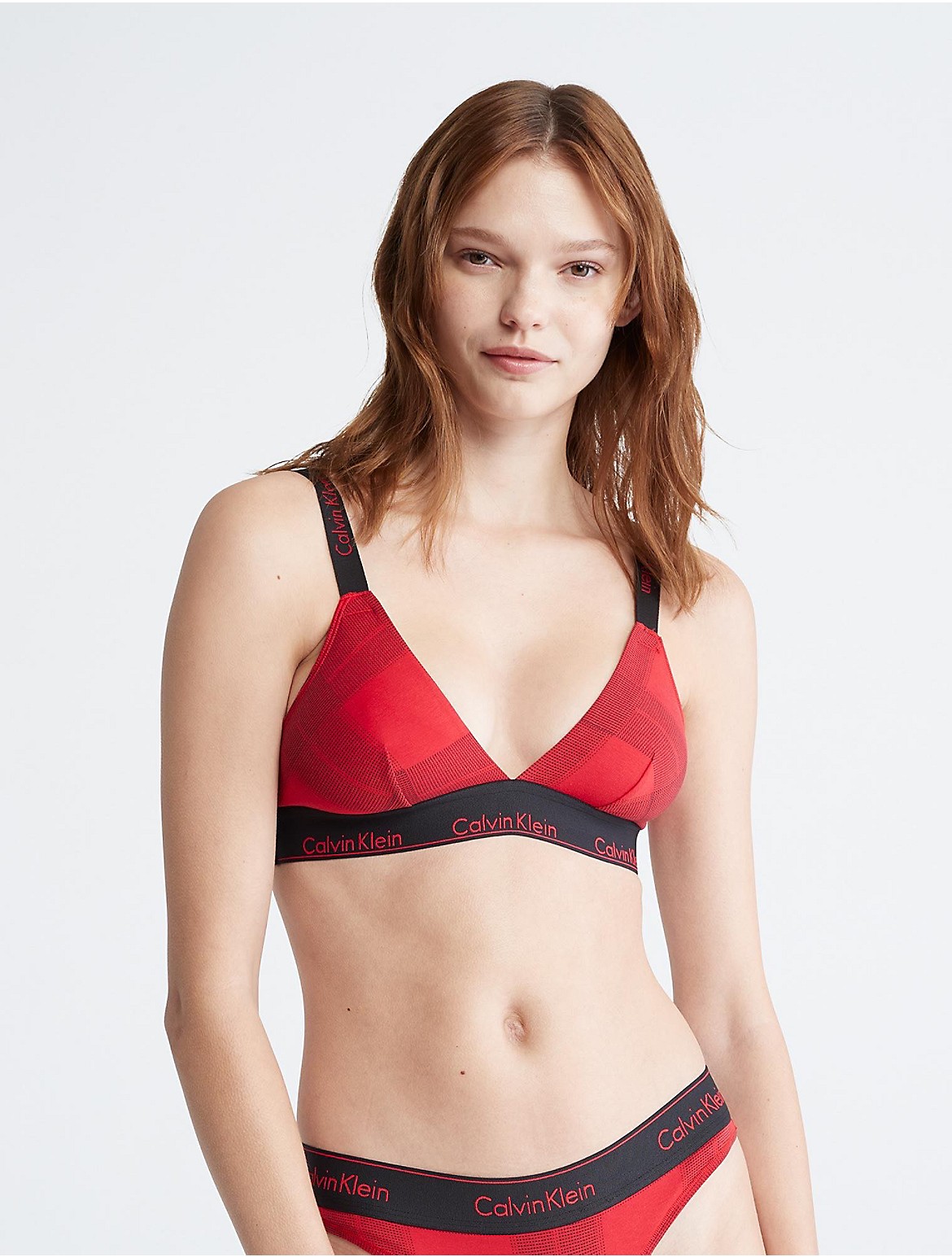 Calvin Klein Women's Modern Cotton Crossback Unlined Bralette - Red - XS