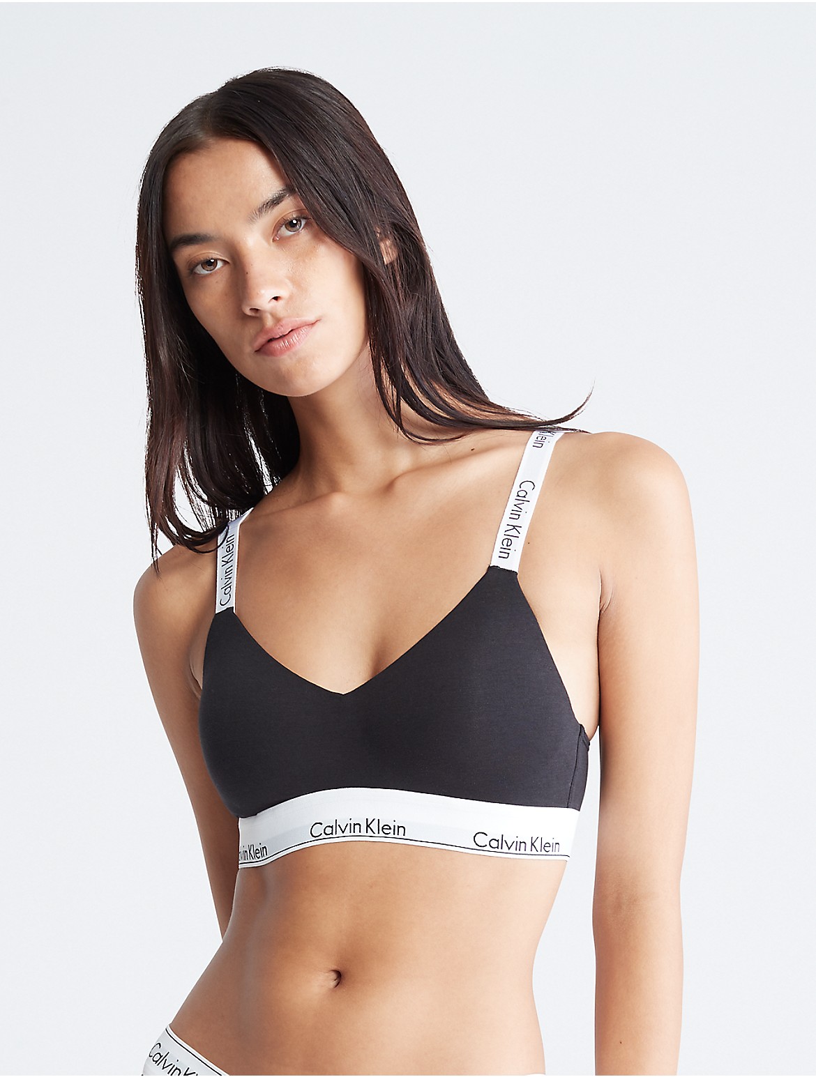 Calvin Klein Women's Modern Cotton Lightly Lined Bralette - Black - XS