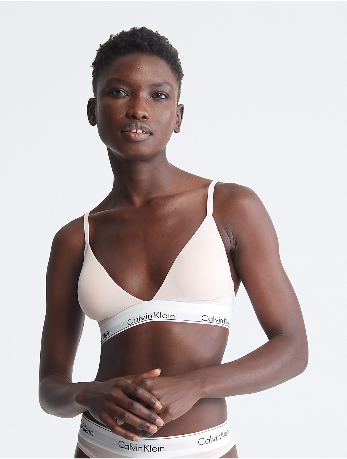 Calvin Klein Women's Modern Cotton Lightly Lined Triangle Bralette - Pink - XS