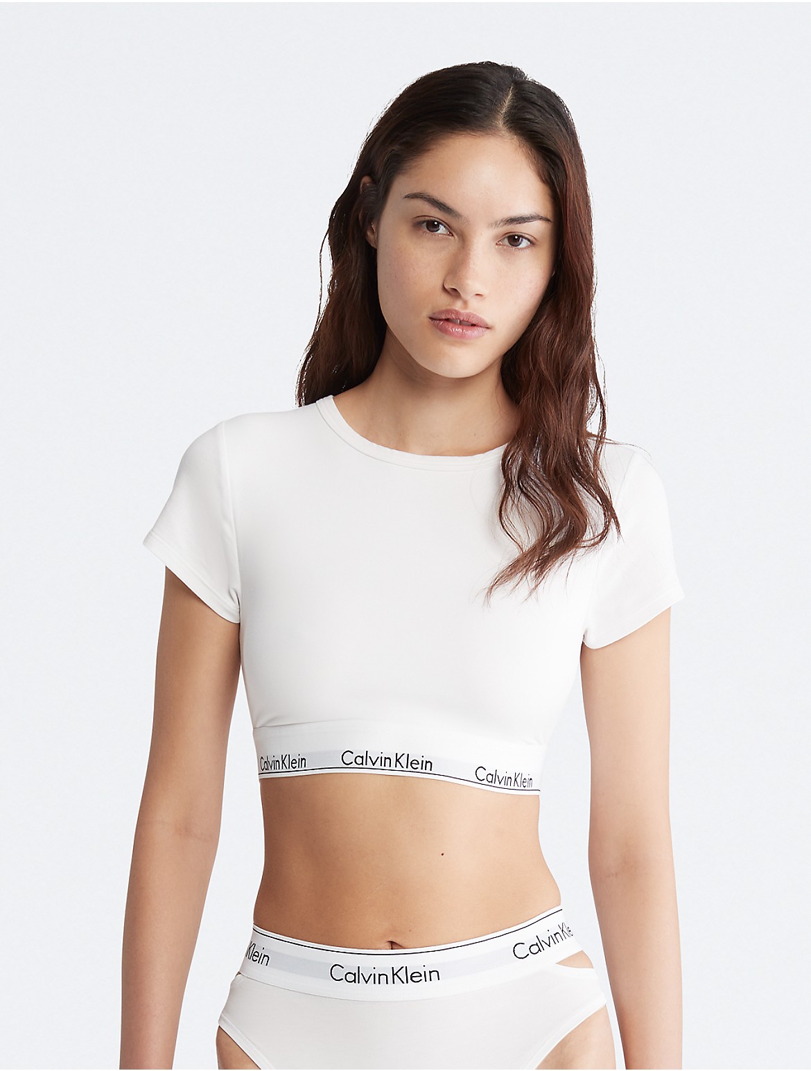 Calvin Klein Women's Modern Cotton T-Shirt Bralette - White - S