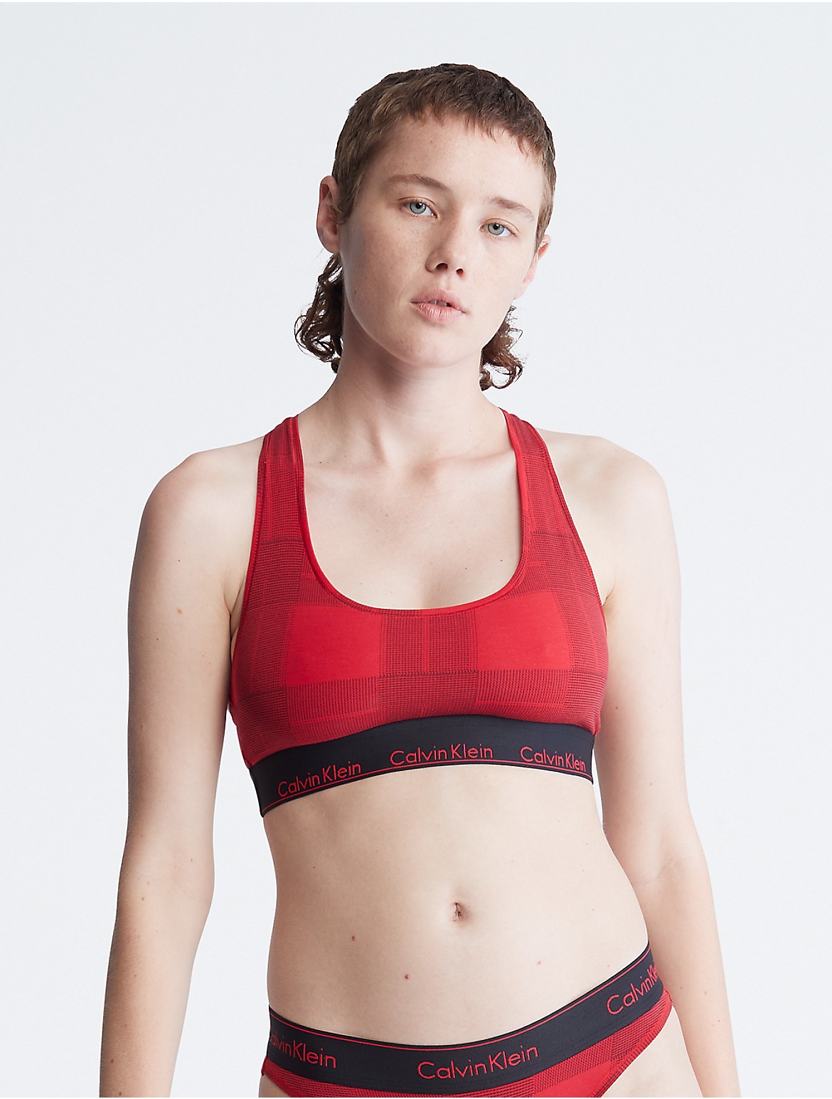 Calvin Klein Women's Modern Cotton Unlined Bralette - Red - XS