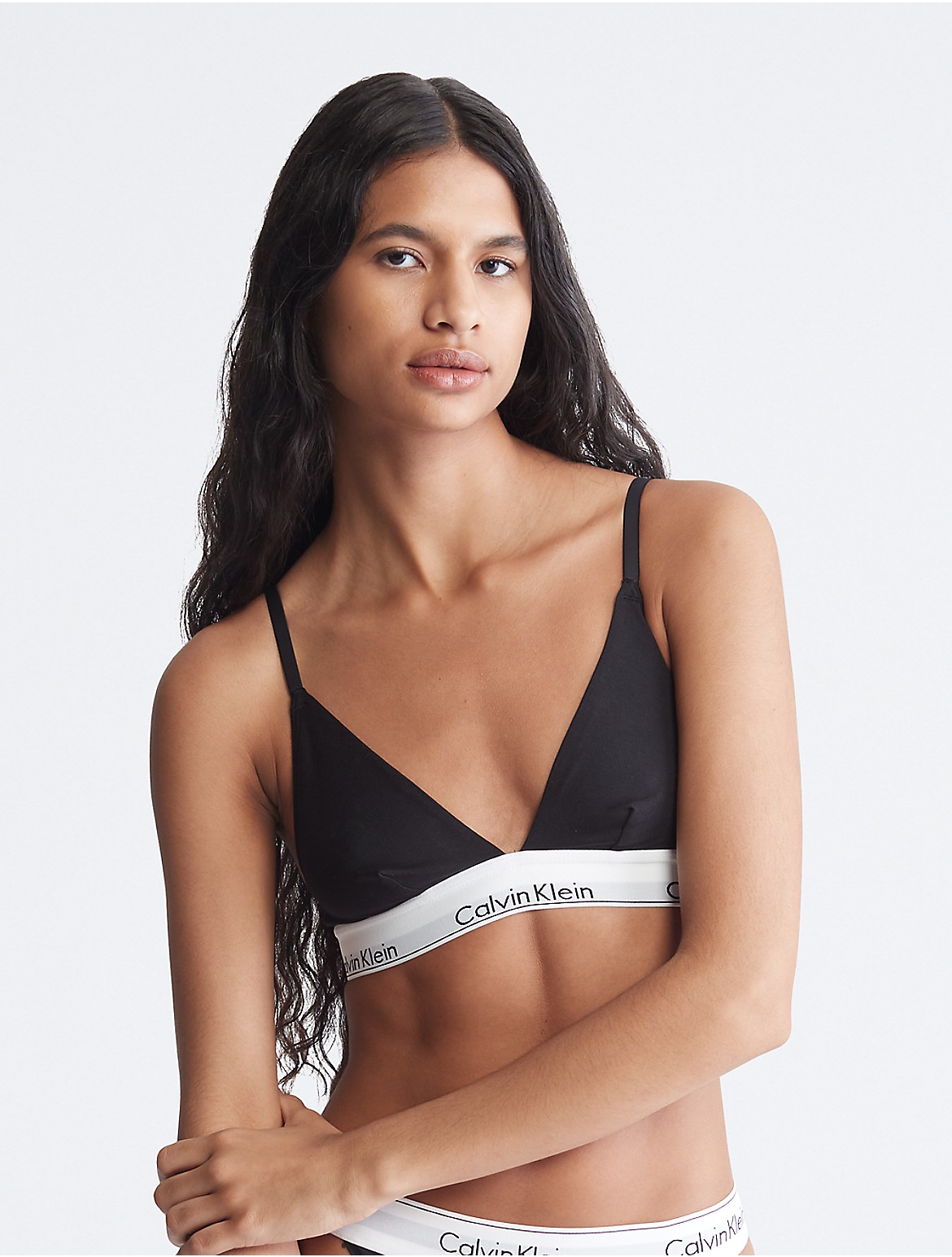 Calvin Klein Women's Modern Cotton Unlined Triangle Bralette - Black - XS
