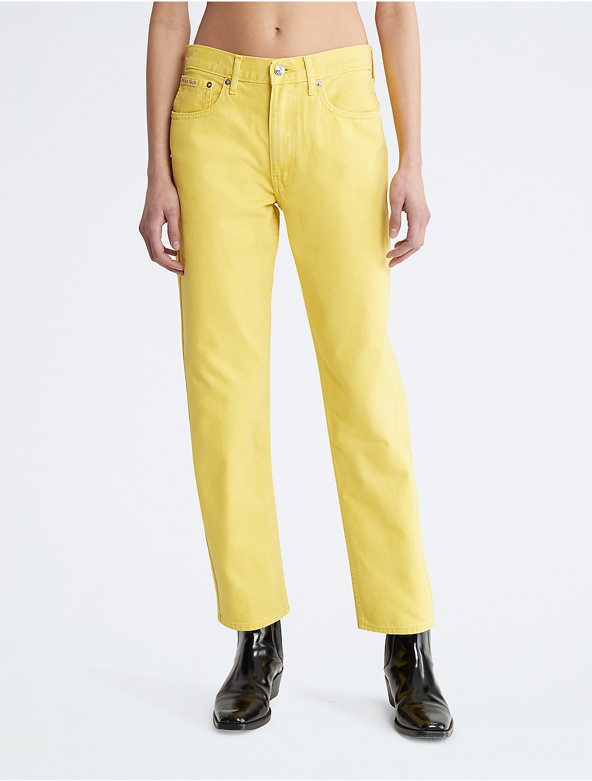 Calvin Klein Women's Original Straight Jeans - Yellow - 25
