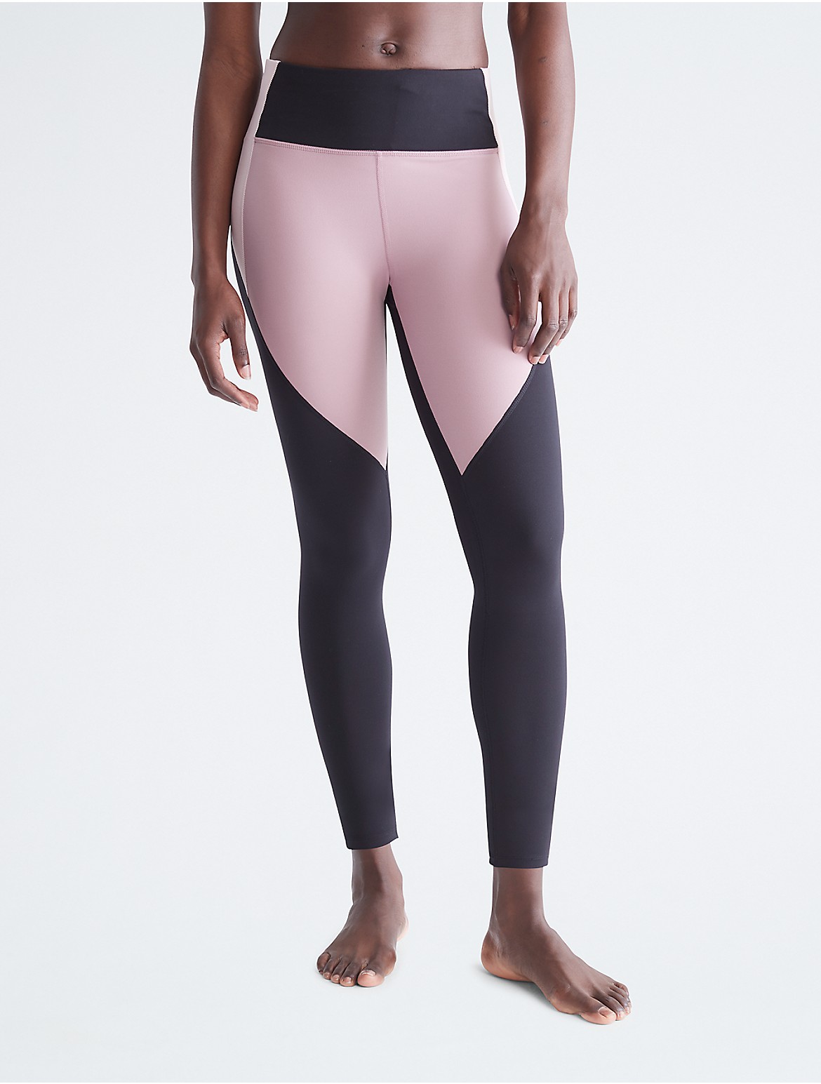 Calvin Klein Women's Performance Embrace Colorblock High Waist 7/8 Leggings  - Pink - L - Modafirma