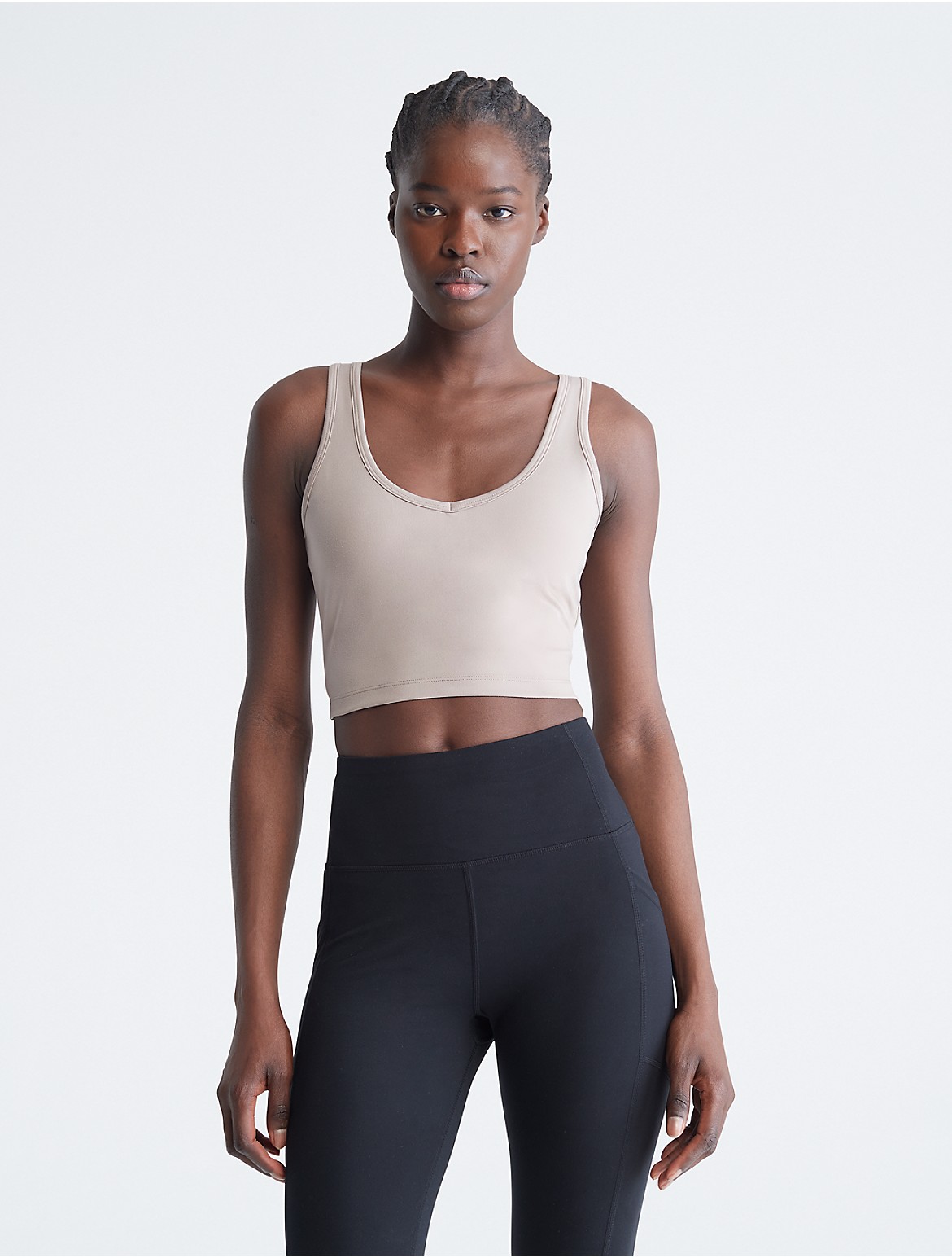 Calvin Klein Women's Performance Embrace Low Impact V-Neck Strappy Sports Bra - Brown - XL